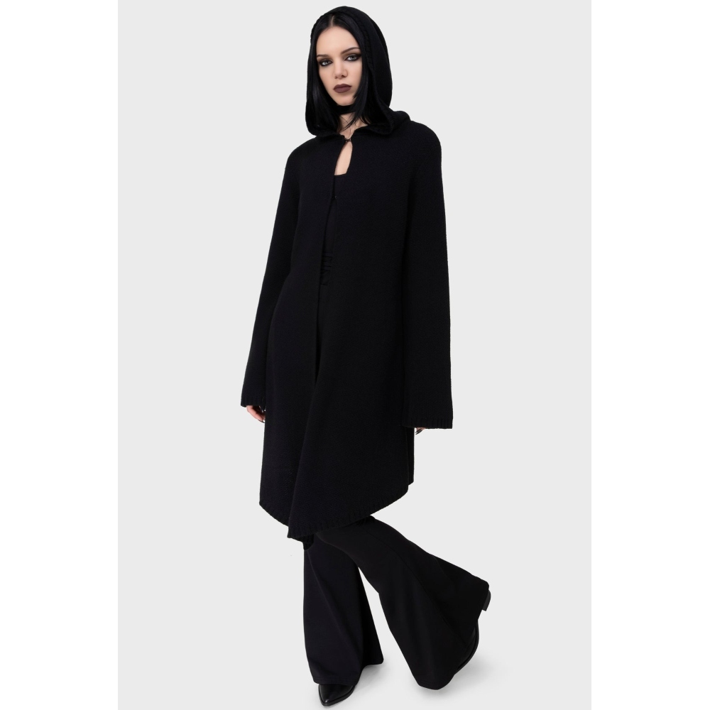 Killstar - Venomheart Hooded Cape/Mantel/Poncho - Zwart